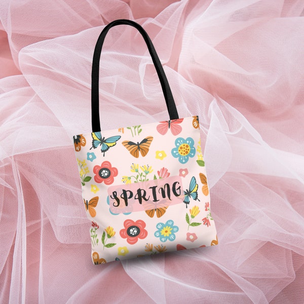 Disfruta de la Primavera con estilo: Spring Tote Bag con diseño llamativo y funcional, con colores primaverales.