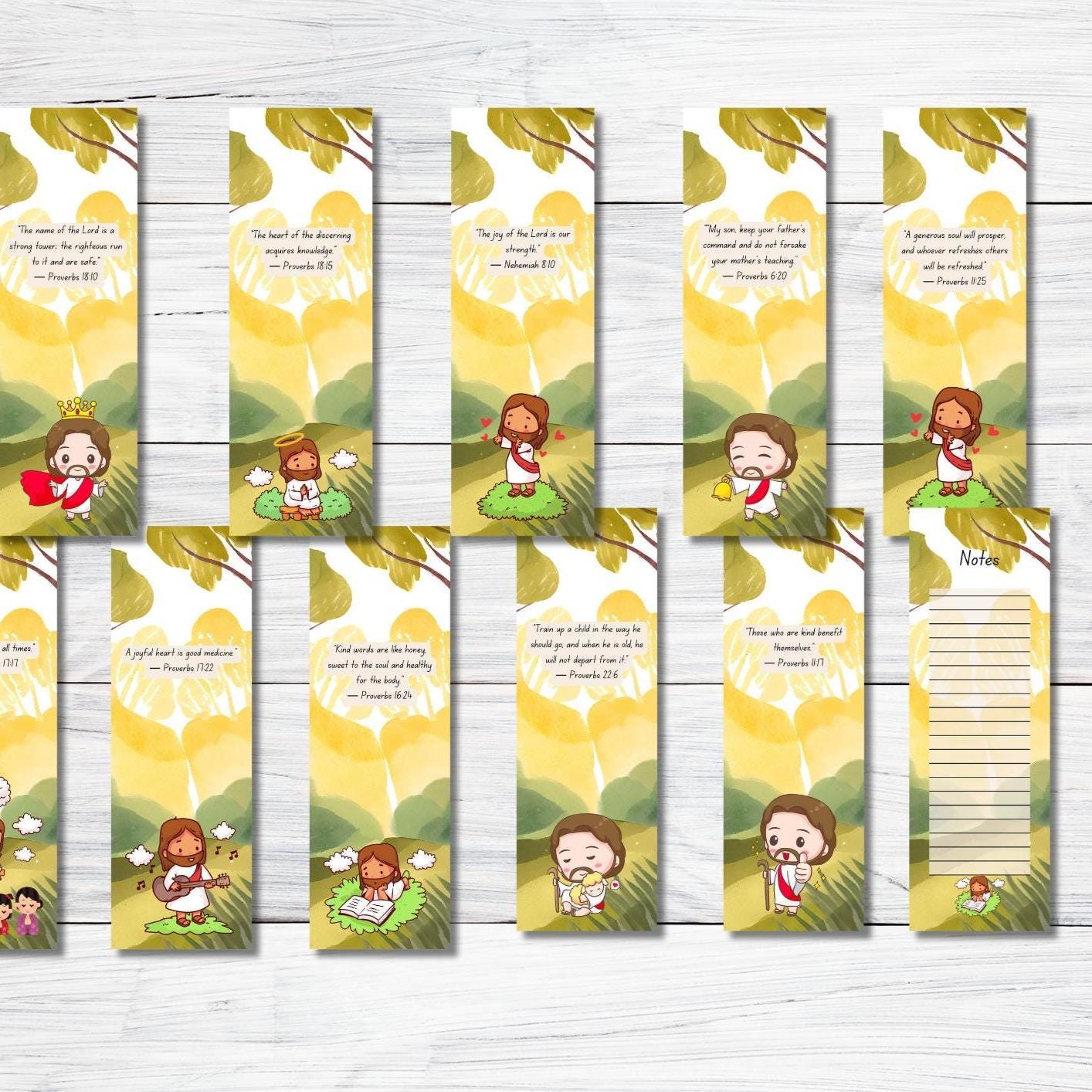 Christian Bookmarks for Kids | Bible Proverbs, Note Space (PDF & JPG ...