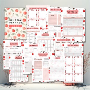 Agenda imprimible 2026: Planificador minimalista de cerezas (PDF)