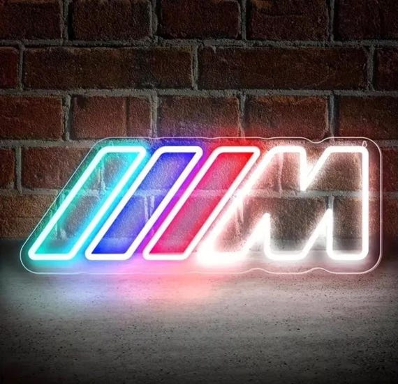 BMW M Logo Neon Sign -LED Car Wall Light - BMW M Performance