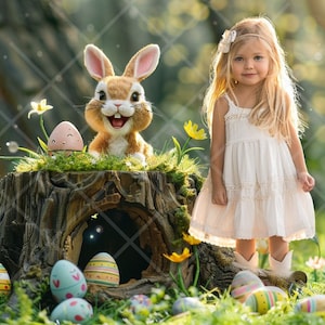 Ostern digitalen Hintergrund, niedlichen Hase, Kinder Ostern Fotografie Hintergrund, Kinder Ostern, Fine Art, Kaninchen Ostern Hintergrund