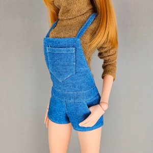 Short Blue Denim Dungarees- Smart Doll, Dollfie Dream, BJD SD13