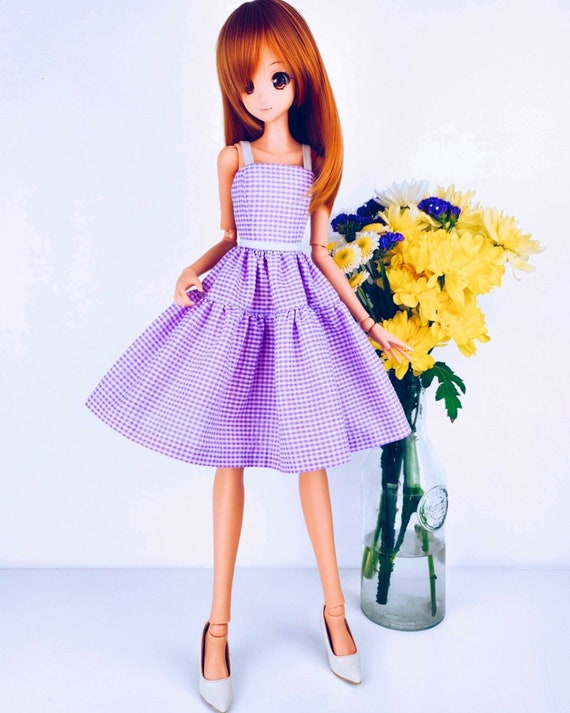 1950s Retro Vintage Style Purple Gingham Seersucker Knee Length Dress -  Smart Doll, Dollfie Dream, BJD SD13 - Etsy