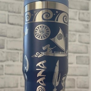 Moana Tumbler * Moana 2 Cup * Moana Engrave design * Similar to stanely ice flow * girl cup * laser engrave * 30 oz Flip lid image 16