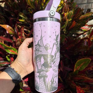 Pesadilla antes de Navidad - Vaso de 30 oz con tapa abatible de Jack y Sally * Vaso de Halloween * Imitación de Stanley * Navidad * Grabado láser imagen 2