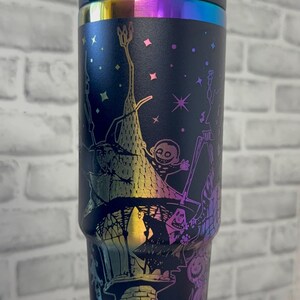 Pesadilla antes de Navidad - Vaso de 30 oz con tapa abatible de Jack y Sally * Vaso de Halloween * Imitación de Stanley * Navidad * Grabado láser imagen 12