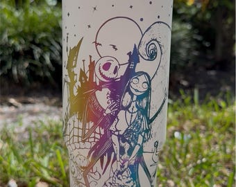Nightmare before - Jack and sally 30 oz flip lid tumbler * Halloween tumbler * Stanley dupe * Christmas * laser engrave