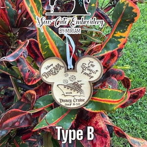 Customized Disney Cruise Ornament with dates - Christmas ornament - wood laser engrave keepsake - personalized gift- fish extender - cruise