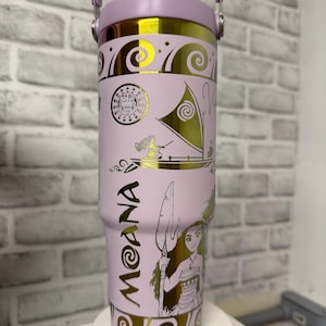 Moana Tumbler * Moana 2 Cup * Moana Engrave design *  Similar to stanely ice flow * girl cup * laser engrave * 30 oz Flip lid