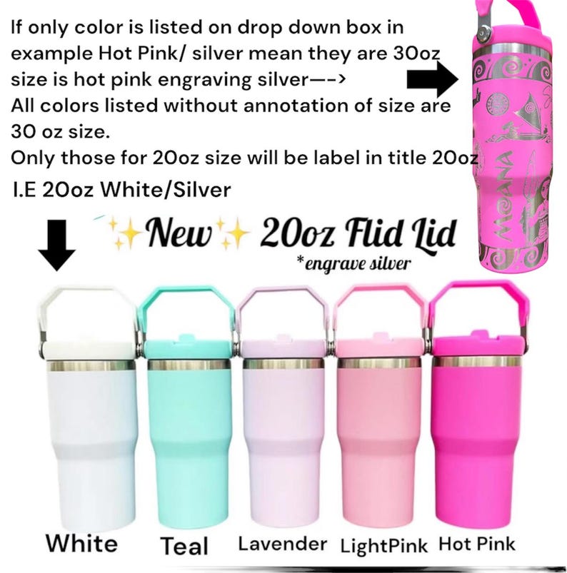 Moana Tumbler * Moana 2 Cup * Moana Engrave design * Similar to stanely ice flow * girl cup * laser engrave * 30 oz Flip lid image 12