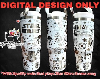 Star Wars 40oz laser engrave tumbler svg *Digital file* storm trooper*wrap for tumbler * laser*star tours * cut file only *stanley * spotify