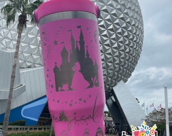 Princess inspired 30 oz laser engrave Stanley like tumbler * Ice Flow * magical * pixie dust *epcot *beauty and the beast