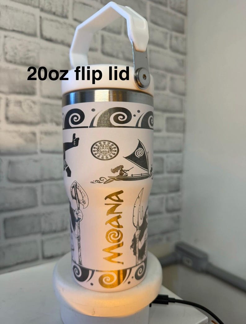 Moana Tumbler * Moana 2 Cup * Moana Engrave design * Similar to stanely ice flow * girl cup * laser engrave * 30 oz Flip lid image 14