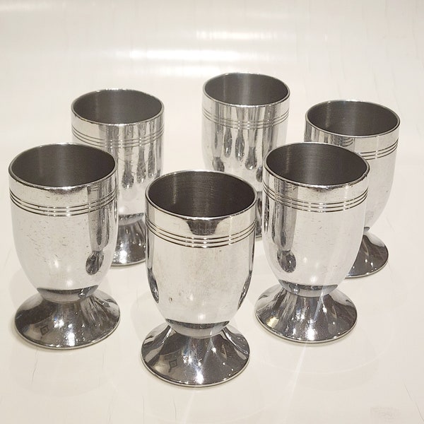 1930s Art Deco Chase Chrome Footed Cordials