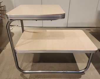 1930s Royal Metal Manufacturing Co. Two - Tiered Formica Side Table