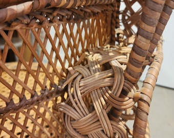 1970年代　ピーコックチェア　エマニュエルチェア ラタン製 ヴィンテージ調 1970 年代のエマニュエル スタイル ピーコック チェア 編み込みラタン
