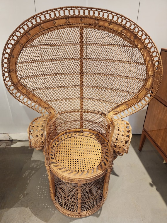 1970s Emmanuelle Style Peacock Chair Woven Rattan wicker Etsy