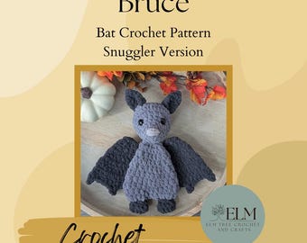 Patrón de crochet para Bruce el Murciélago: Versión para acurrucarse (Patrón PDF)