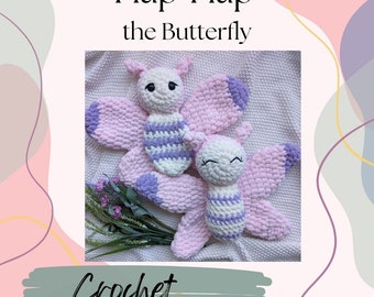 Flap-Flap the Butterfly - Crochet Pattern, butterfly pattern, crochet butterfly pattern