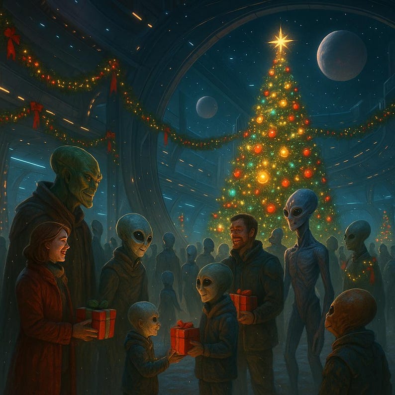 Sci-fi Christmas Art: Otherworldly Holiday Decor - Etsy
