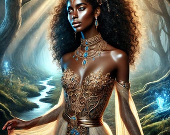Ethereal Goddess Art Print: Divine Feminine AI-collectie