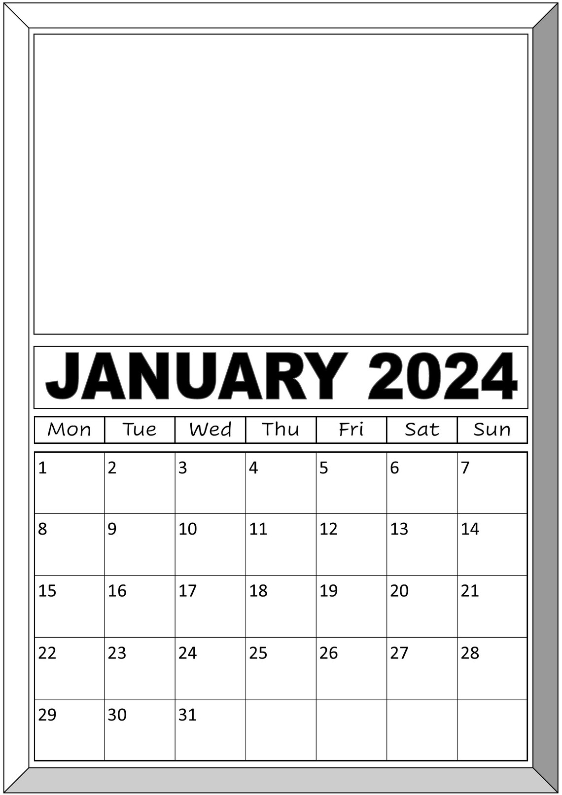 JANUARY 2024 BLANK CALENDAR Printable Etsy Australia