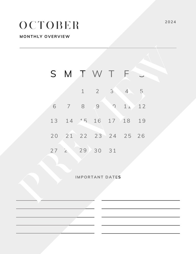 Digital 2024 12 Month Planner Etsy