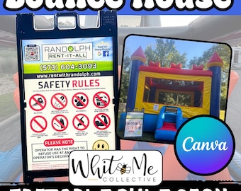 Plantilla de señalización de seguridad para castillos inflables (en forma de A): editable