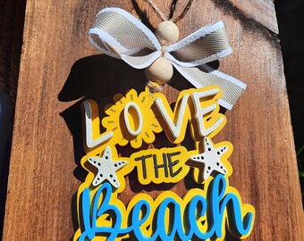 Love the Beach car charm