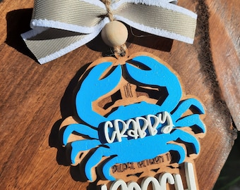 if crabby please return to Beach car charm