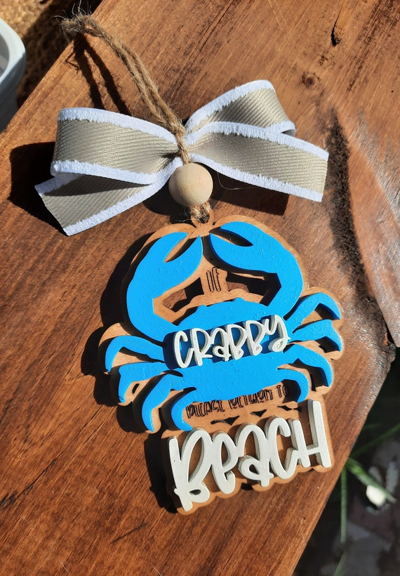if crabby please return to Beach car charm