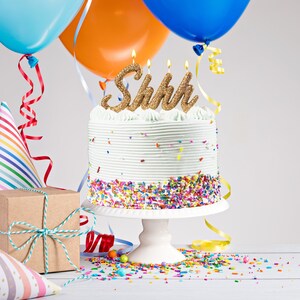 Vela de Cumpleaños Innumerable "SHHH" para Pastel. Adorno para tarta. Decoraciones de pasteles. ¡Haz que la fiesta sea especial!