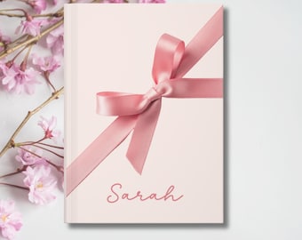 Personalized Pink Bow Journal: Custom Name Notebook for Women
