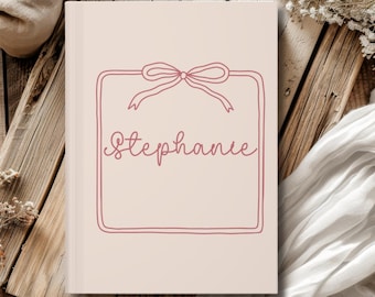 Personalized Pink Bow Journal: Custom Name Coquette Notebook