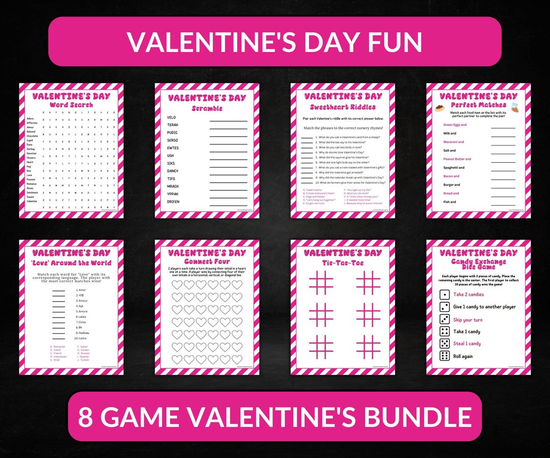 Valentines Day Printable Games Valentines Game Bundle Valentines Kids Valentines Day Printable Games Valentines Game Bundle Valentines Kids