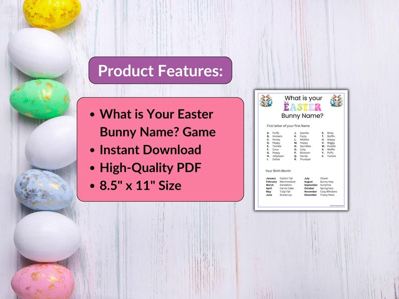 What is Your Easter Bunny Name, Fun Printable Easter Party Game for ...