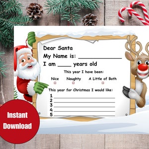 Carta a Papá Noel, colorida y fácil de leer. Rápida de descargar e imprimir. Perfecta para enviar a Papá Noel o dejarle en Nochebuena.