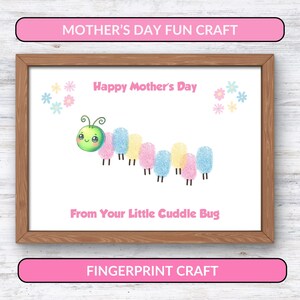 Regalo per la festa della mamma: pittura con impronte digitali, attività fai da te, regalo creativo e premuroso per la mamma, bruco realizzato da bambini e neonati - MD0520