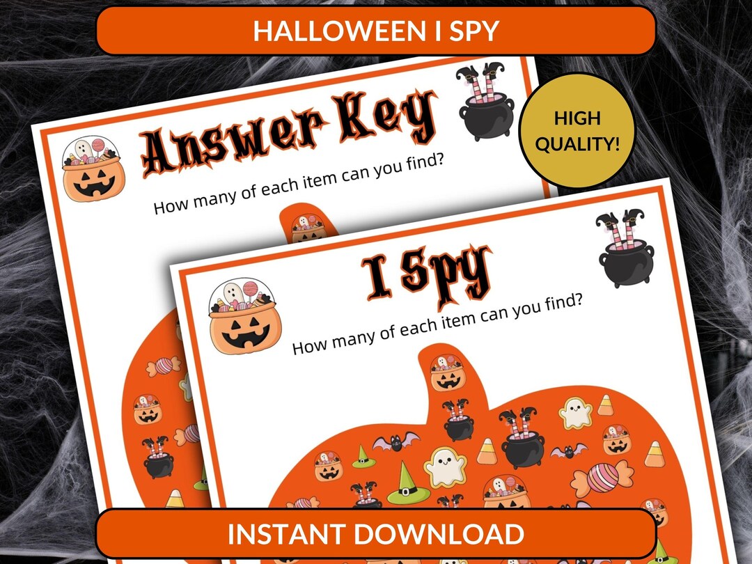 Halloween I Spy Game, Halloween Digital Download, Party Game for Kids ...
