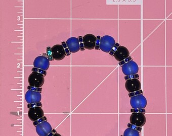 Blue and Black Bracelet Hand Crafted by Mysti Mayhem