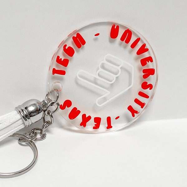 Circle Texas Tech Key Chain | Texas Tech University | Acrylic & Vinyl Keychains | Graduation Gifts | Gifts