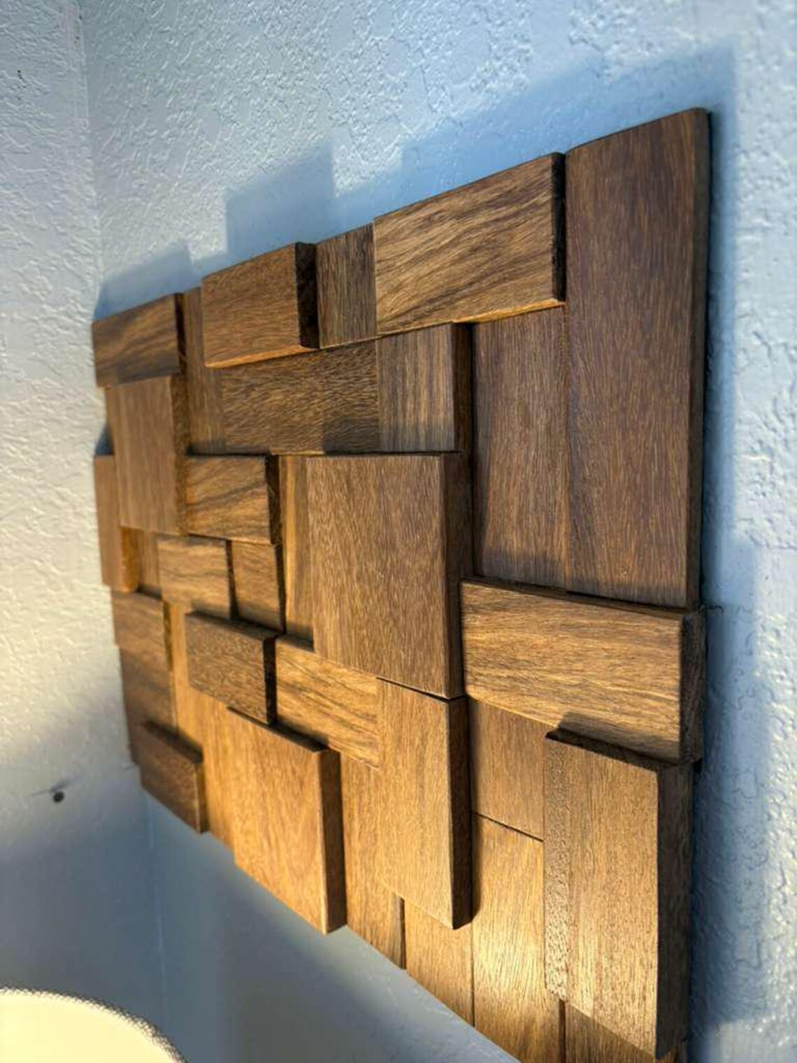 3D Solid Wood Mosaic Wall Panels – Handcrafted Acoustic Tiles - Etsy