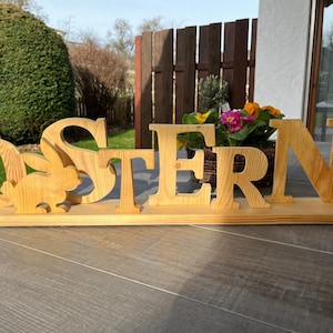 Easter stand made of natural wood