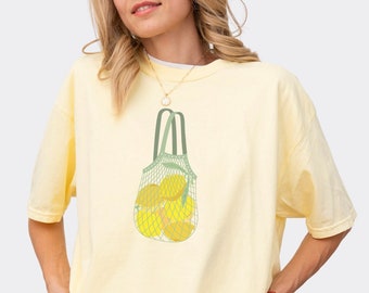Lemon Citrus Cotton T-Shirt, Summer Lemons Fruit Tee, Vintage Chic Food T Shirt, Lemonade Stand Shirt, Fruit Stand Shirt, Homestead Farm Top