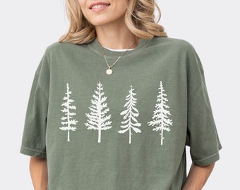 Pine Tree T-Shirt Evergreen Shirt Wald Shirt Camping Tee Passende Camping Shirts Outdoor Shirt Abenteuer Shirt Natur Liebhaber Geschenk Bäume Tee