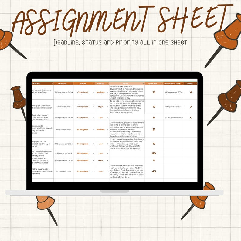 Assignments Tracker | Organize Tasks & Boost Productivity | Fun Planner ...