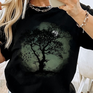 Tree Lover Shirt, Tree Tshirt, Tree of Life, Nature Shirts, Yoga Shirt, Bird T-shirt, Tree Shirt, Camping Tshirt, T shirt with Tree