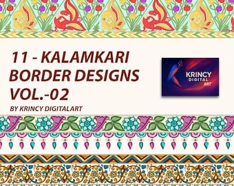 Kalamkari Border Design Bundle (Digital PNG Files)