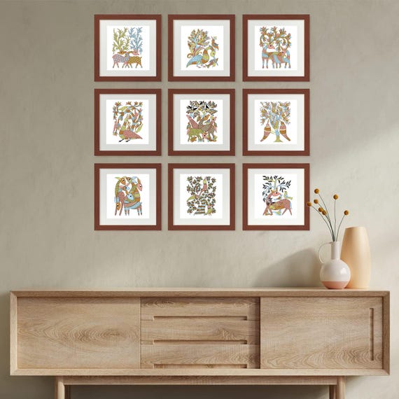 12 Madhubani Art Prints | Folk Art Wall Decor | Digital Download.....