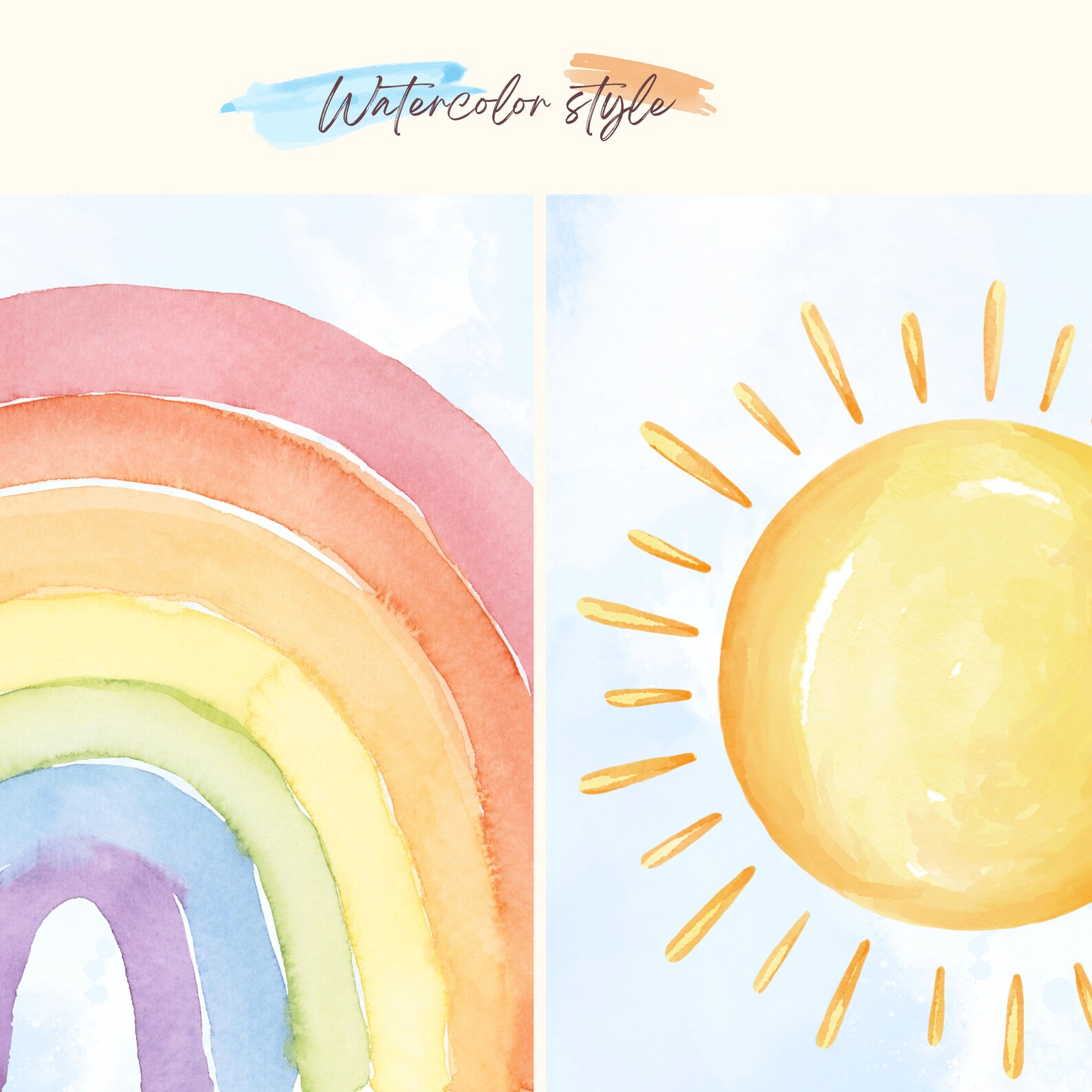 Rainbow Baby Wall Decor, Printable Wall Art Set of 2, Nursery Room Decor, Pastel Rainbow Nursery ...